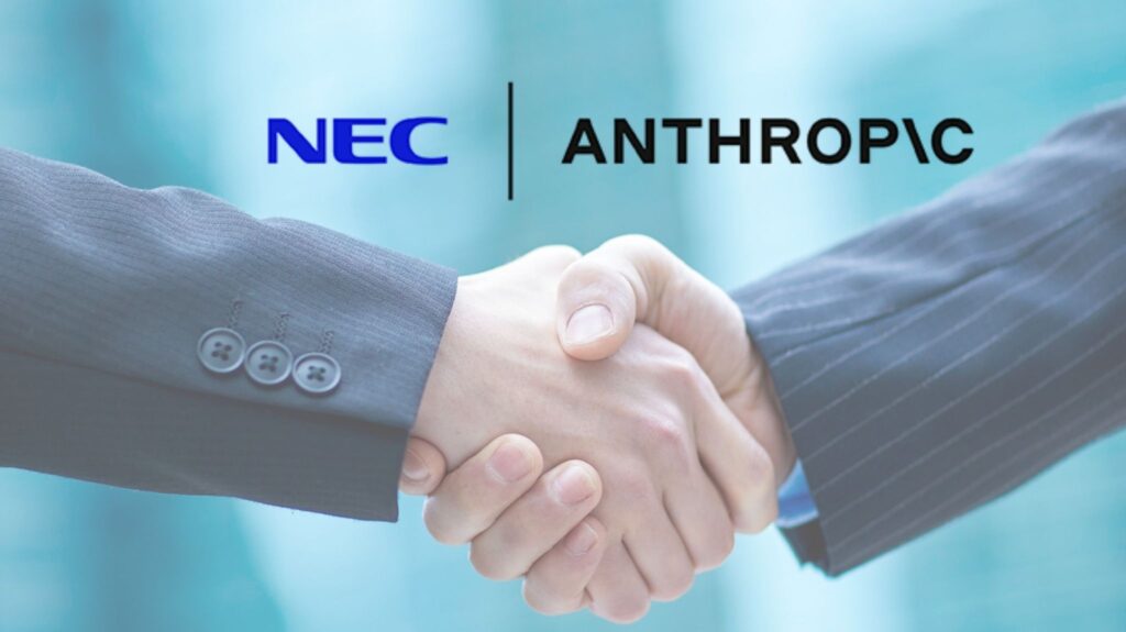 Anthropic and NEC Corporation logos representing their Japan AI engineering partnership