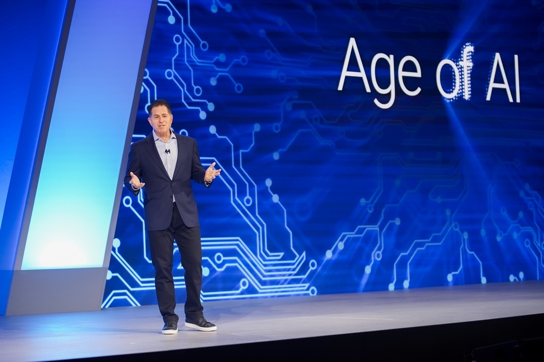 Dell Technologies and NVIDIA executives presenting Dell AI Factory advancements at Dell Technologies World 2026