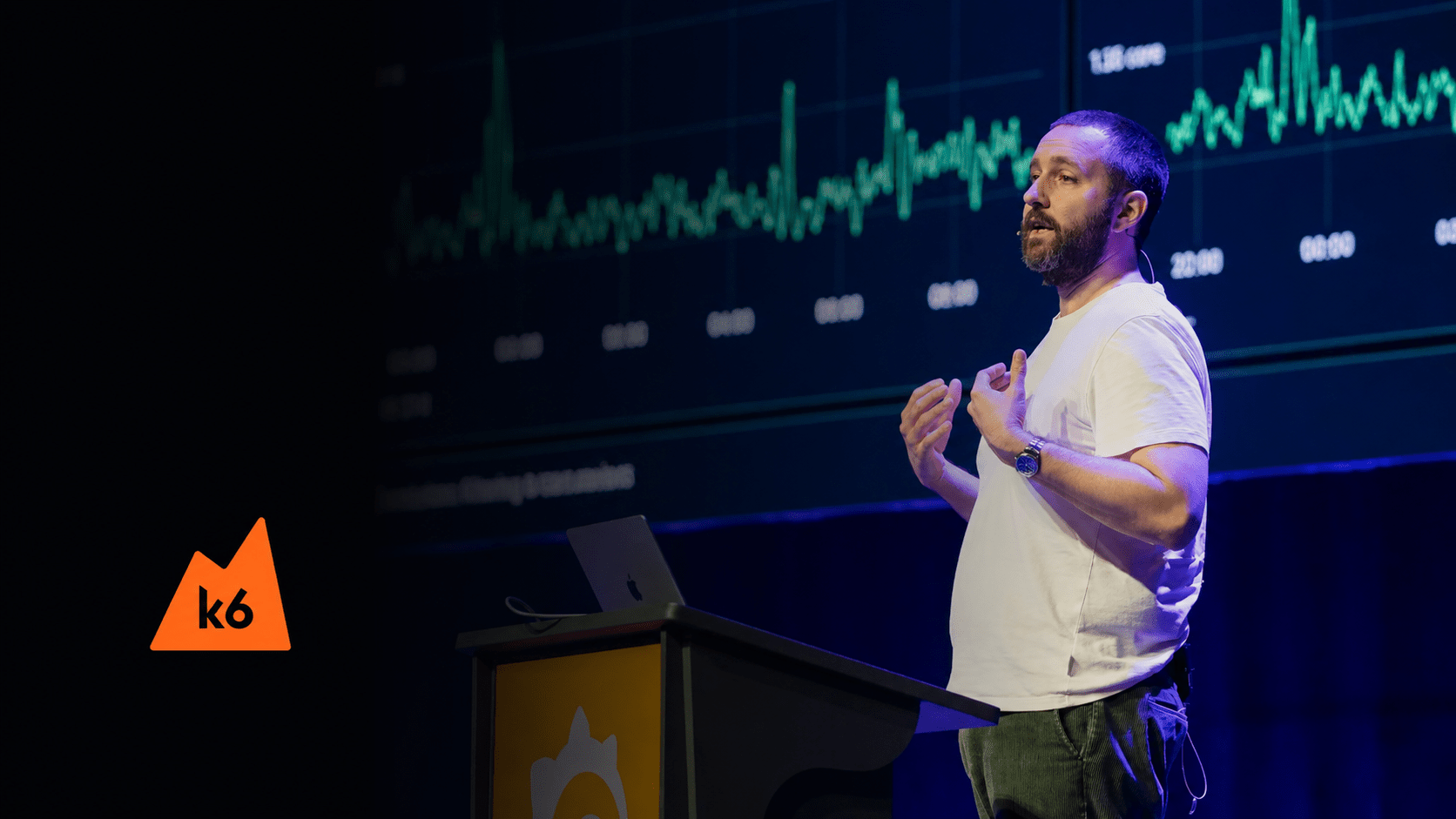 Grafana k6 2.0 release banner showing AI-assisted performance testing features and new command tools