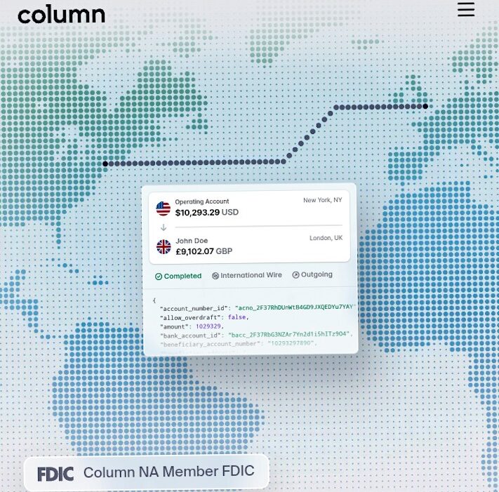Column Bank fintech infrastructure