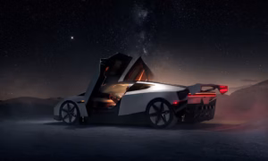 Tesla flying Roadster